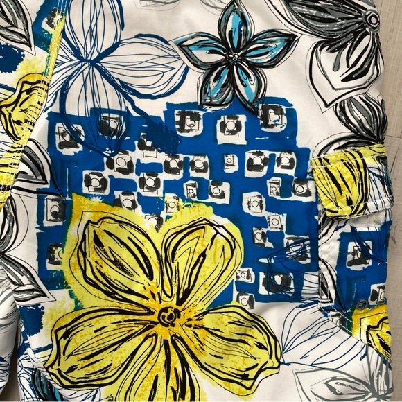 Men's Basic Concepts White/Blue/Yellow Floral Boardshorts Swim Shorts Size 30 - Picture 4 of 11
